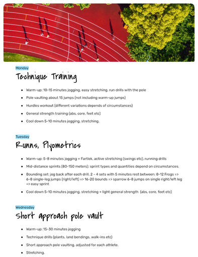 General Training Plan